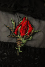 Red Rosebuds Dirndl Blouse No. 1