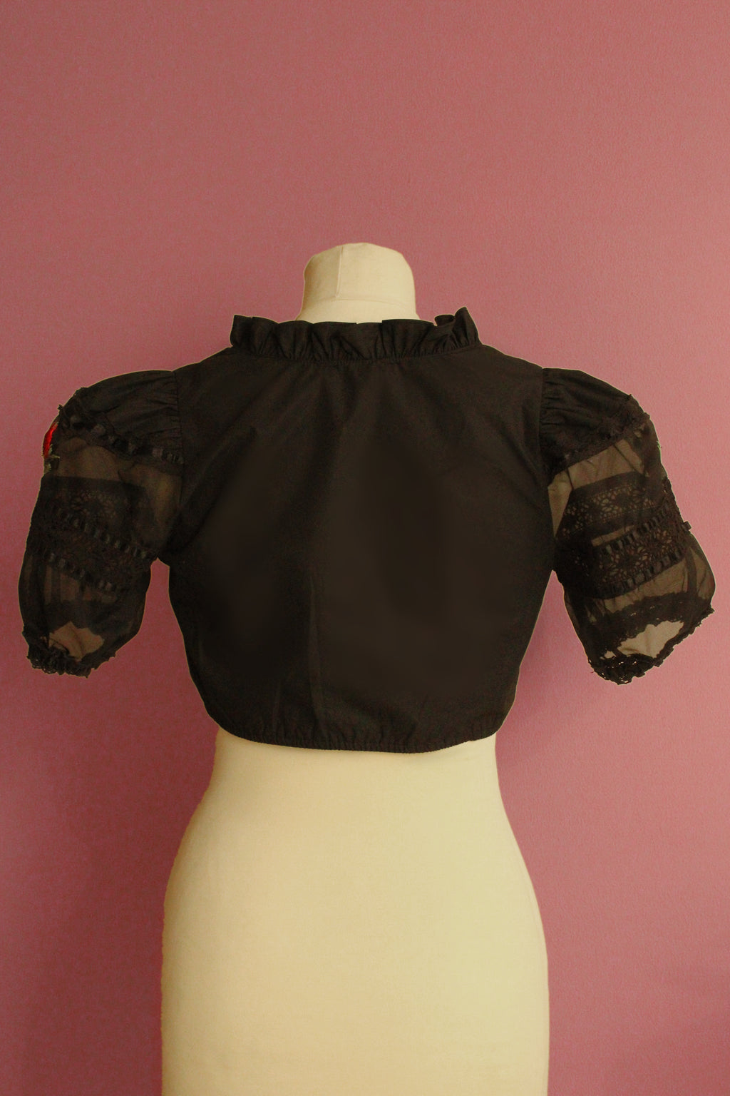 Red Rosebuds Dirndl Blouse No. 1