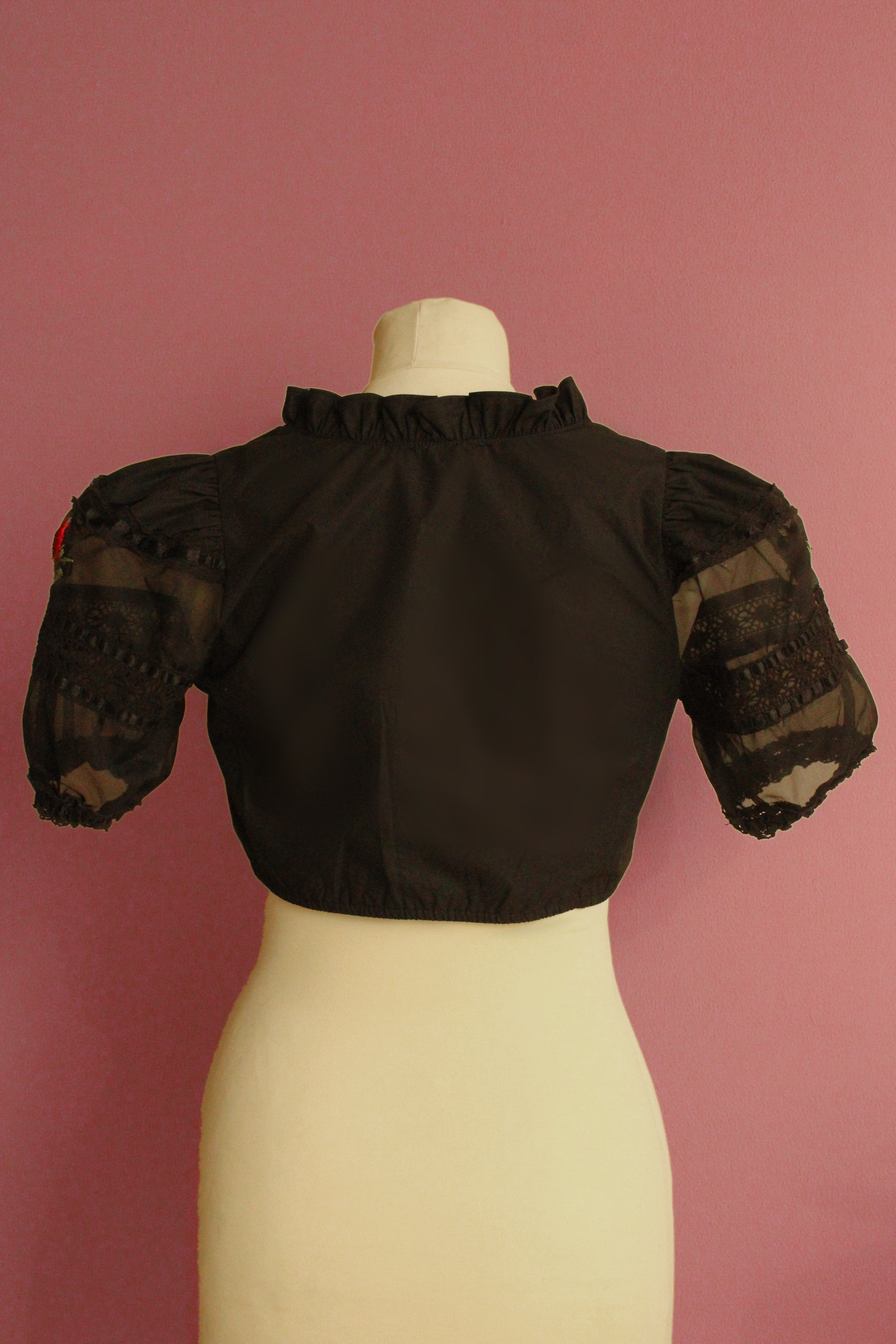 Red Rosebuds Dirndl Blouse No. 1