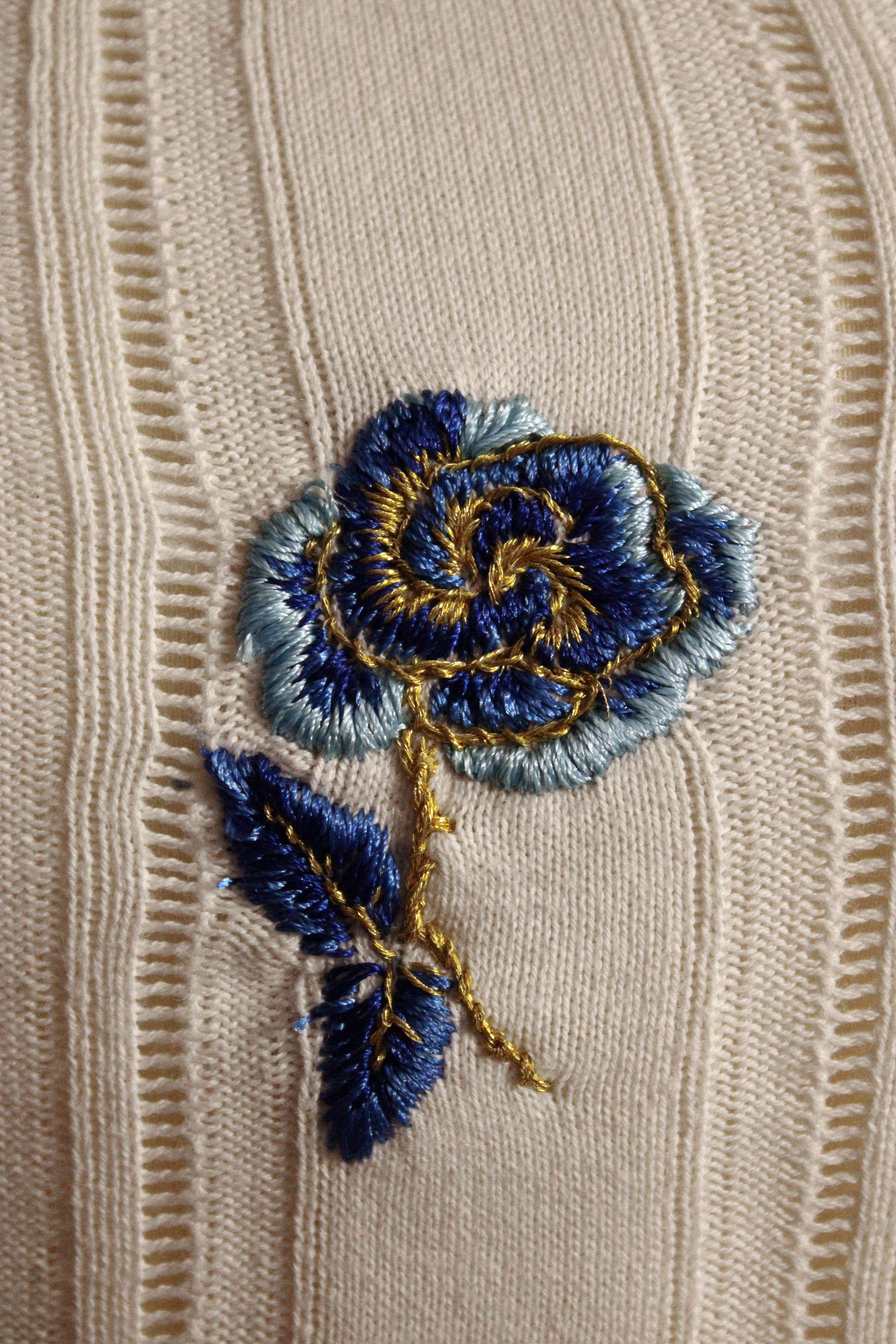 Golden Blue Rose Top No. 1