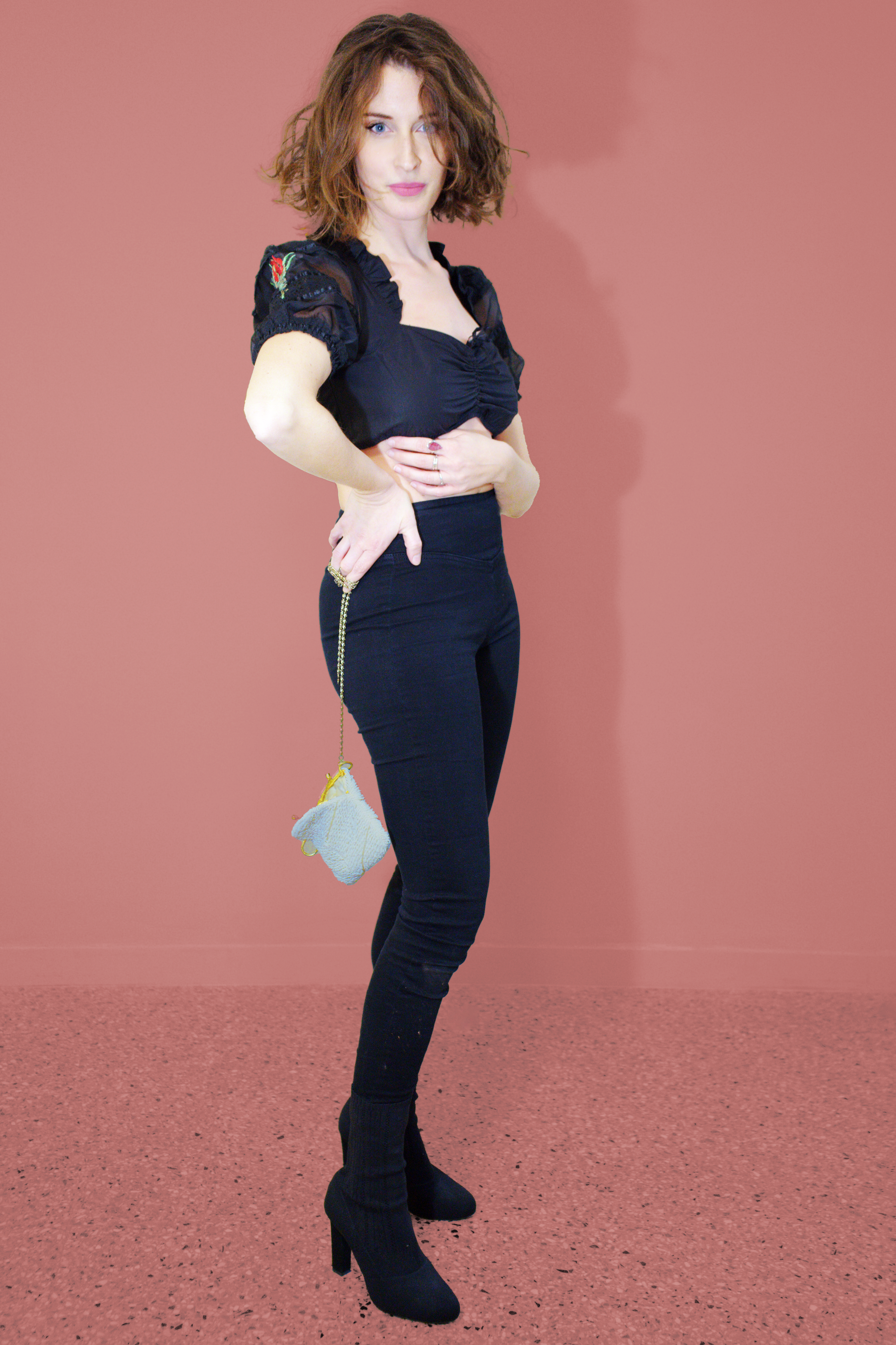 Red Rosebuds Dirndl Blouse No. 1