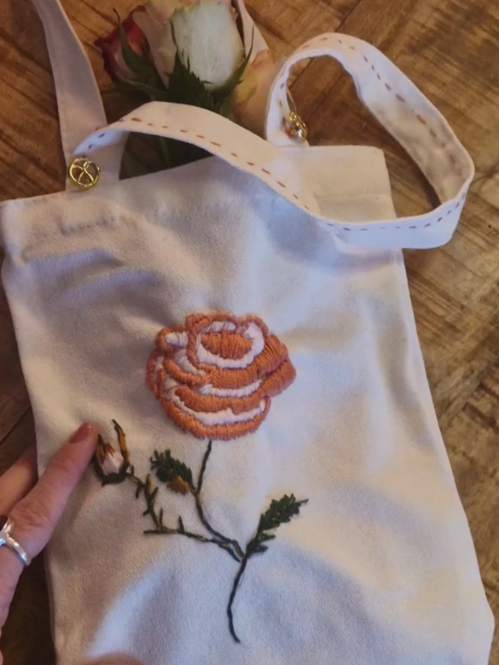 Pink Centifolia - Mini Book-Bouquet Holder